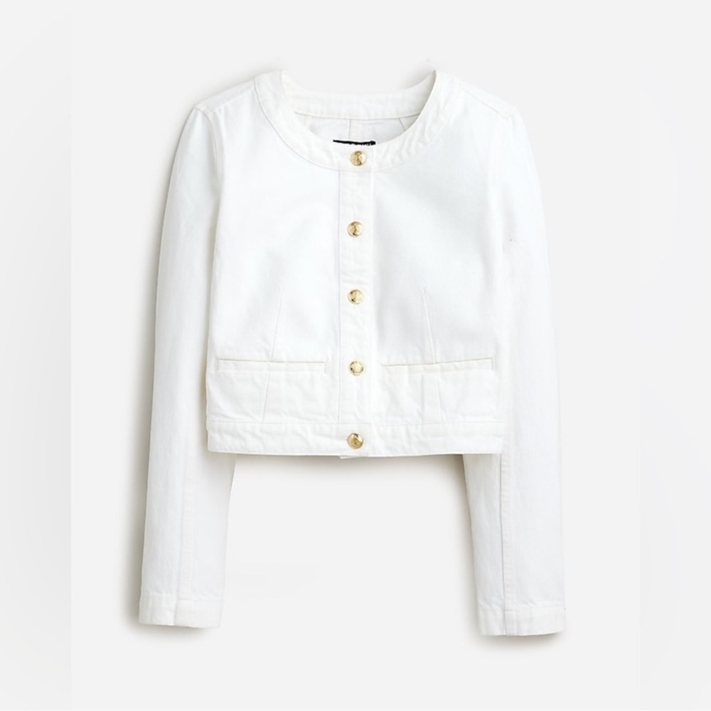 NWT LOUISA LADY JACKET FROM J. Crew. Cropped Button Jacket with Gold Buttons.6 - Picture 4 of 8
